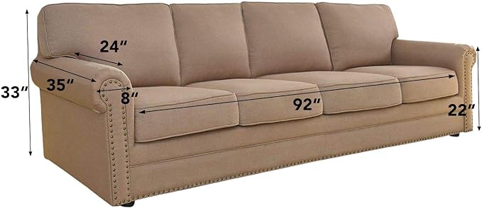 Easy-Going Stretch 4 Seater Sofa Slipcover 1-Piece Sofa Cover Furniture Protector Couch Soft with Elastic Bottom for Kids, Polyester Spandex Jacquard Fabric Small Checks Black
