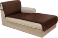 U-NICE HOME Sectional Couch Cover for Dogs Pets Chaise Lounge Reversible Sofa Cover Furniture Protector with Elastic Adjustable Strap, Brown/Beige