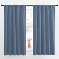 NICETOWN Blackout Curtains for Living Curtains, Window Treatment Blackout Curtain Panels, Home Decor Thermal Insulated Solid Drapes for Bedroom (Stone Blue, Set of 2, 52 by 63 Inch)