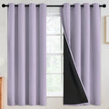SimpleHome 100% Blackout Curtains for Bedroom,Thermal Insulated Grommet Window Drapes Room Darkening Lilac Curtains for Living Room with Black Back,52 x 63 Inch,2 Panels