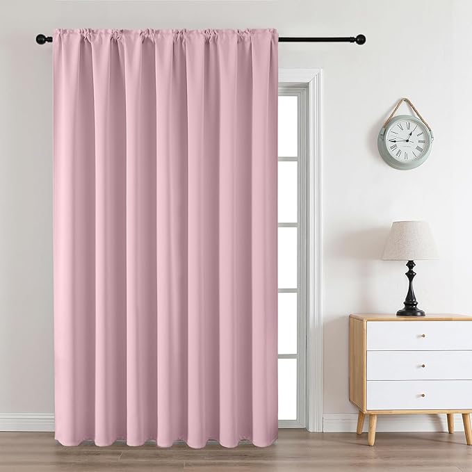CUCRAF Light Pink Blackout Curtains Customize, Rod Pocket Room Darkening Curtain for Bedroom Living Room, Thermal Insulated Window Drapes 1 Panel (Custom Size, Color)