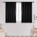 Deconovo Blackout Curtains, Thermal Insulated, W52 x L54 2 Panels, Back Tab, Machine Washable, Room-Darkening Drapes for Bedroom/Living Room Black