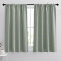 RYB HOME 54 inch Blackout Curtains for Living Room, Rod Pocket Thermal Insulated Small Window Drapes Room Darkening Shades for Bedroom Studio Dorm, W 42 x L 54 inch, Set of 2 Panels, Greyish Green