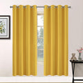 Yakamok Blackout Curtains for Bedroom,Grommet Thermal Insulated Room Darkening Curtains for Living Room, Set of 2 Panels (52 x 72Inch, Mustard Yellow)