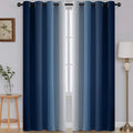 SimpleHome Ombre Room Darkening Curtains for Living Room, Light Blocking Gradient Blue to Greyish White Thermal Insulated Grommet Window Curtains/Drapes for Bedroom, 2 Panels, 52x96 inches Length