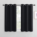 NICETOWN Blackout Curtain Panels for Bedroom, Black, 2 Panels, W34 x L36-inch, Thermal Insulated Grommet Top Blackout Draperies and Drapes for Basement