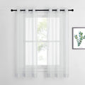 NICETOWN Sheer Curtains and Drapes 63 inches Long - Silver Eyelet Top Light Filter Window Drapes Airy & Breathable Bedroom Voile Panels for Home Office, Light Gray, 74" W Total 2 Pieces