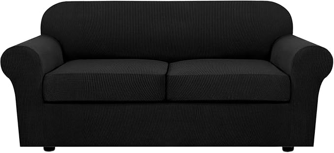H.VERSAILTEX Stretch Sofa Covers for Cushion Couch Covers for Living Furniture Slipcovers (Base Cover Plus Seat Cushion Covers) Feature Upgraded Thicker Jacquard Fabric