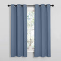NICETOWN Kitchen Curtains Blackout Curtains & Drapes, Thermal Insulated Grommet Top Window Treatment Panels for Cupboard, Small Window (Stone Blue, 34" Wide x 63" Long, Set of 2)