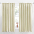 NICETOWN Blackout Curtains for Bedroom, Home Decorations Thermal Insulated Solid Rod Pocket Blackout Drapes for Cafe (Beige, One Pair, 70 x 63-inch)