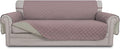 Easy-Going Reversible Couch Cover for 3 Cushion Couch Sofa Cover for Dogs Water Resistant Furniture Protector Cover with Foam Sticks Elastic Straps for Pet Cat (Sofa, Pink/Beige)