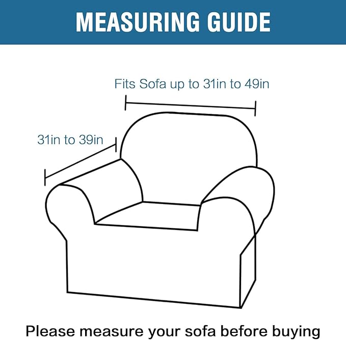 H.VERSAILTEX Stretch Velvet Armchair Cover Couch Covers 1 Cushion Chair Slipcover for Living Room Furniture Cover Crafted from Thick Comfy Rich Velour (Chair 31"-49", Rust)