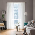 MIULEE 2 Panels Solid Color White Sheer Window Curtains Elegant Window Voile Panels/Drapes/Treatment for Bedroom Living Room (54 X 105 Inches White)