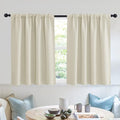 RYB HOME Short Curtains for Small Window, Sunmmer Heat Light Blocking Privacy Protection Curtains for Sunroom Laundry Room Stair Window, Width 52 by Length 36, Beige, Set of 2