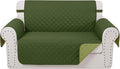 Reversible Loveseat Sofa Covers Couch Cover Furniture Protector(Loveseat Small,Huntergreen/Sage)