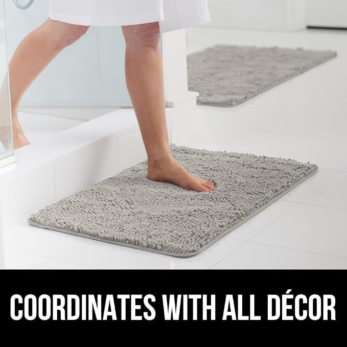 GORILLA GRIP Bath Rug Mat 60x24, Soft Absorbent Chenille, Quick Dry Microfiber - Image 9