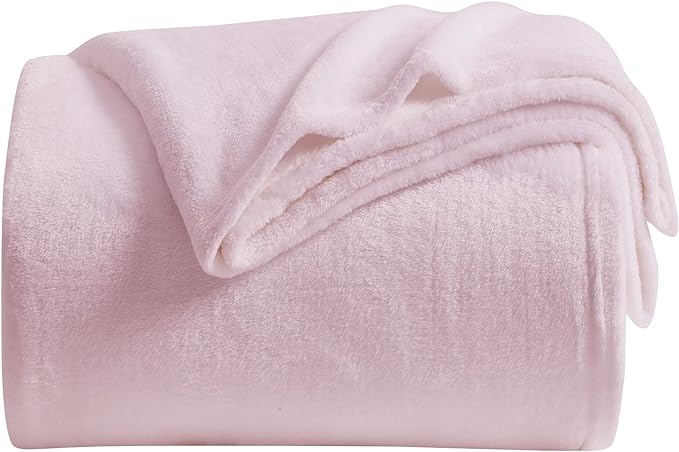 Fleece Blanket Twin Size Pink Lightweight Super Soft Cozy Luxury Bed Blanket Microfiber