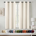 MIULEE Beige White Blackout Curtains for Bedroom Living Room 63 Inches Long 2 Panels, Thermal Insulated Room Darkening Drapes Solid Grommet Noise Reduction Light Blocking Window Treatments 40x63 Inch