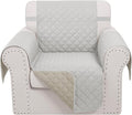 Recliner Chair Covers Reversible Sofa Cover Couch Cover for Pets Lazy Boy Furniture Protector(23''Chair,Light Grey/Beige)