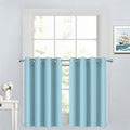 Yakamok Blackout Window Valances for Kitchen Thermal Insulated Blackout Grommet Top Curtain for Bedroom,Sky Blue, 52x36 Inch, 2 Panels