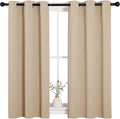 NICETOWN Room Darkening Curtain Panels for Cafe, Thermal Insulated Grommet Room Darkening Draperies/Drapes for Window (Biscotti Beige, 2 Panels, W34 x L45 inch)