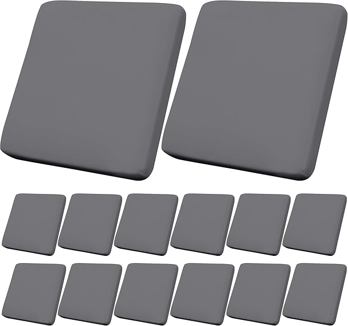 14Pcs Outdoor Cushion Covers, Patio Cushion Covers,Stretch Elastic Slipcovers, Replacement Washable & Reusable Furniture Protector for Patio Couch (Grey,Cover Only)