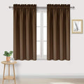 DWCN Blackout Curtains Room Darkening Thermal Insulated Bedroom Curtains Window Treatments, 42 x 45 inches Long, Set of 2 Brown Rod Pocket Drapes