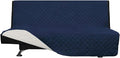 Easy-Going Futon Slipcover - Reversible Sofa Cover, Armless, Water Resistant - Protects Furniture from Pets & Kids (Navy/Ivory)