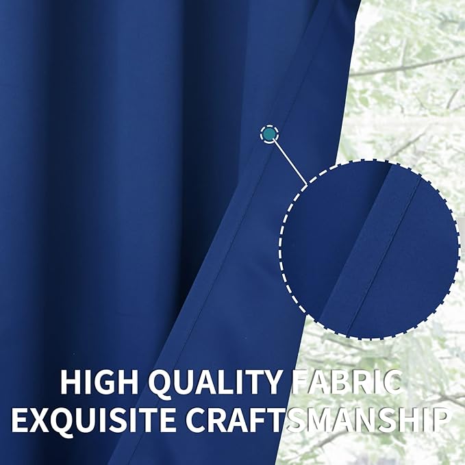 BGment Blackout Curtains for Bedroom - Grommet Thermal Insulated Room Darkening Curtains for Living Room, 52 x 63 Inch, 2 Panels, Royal Blue