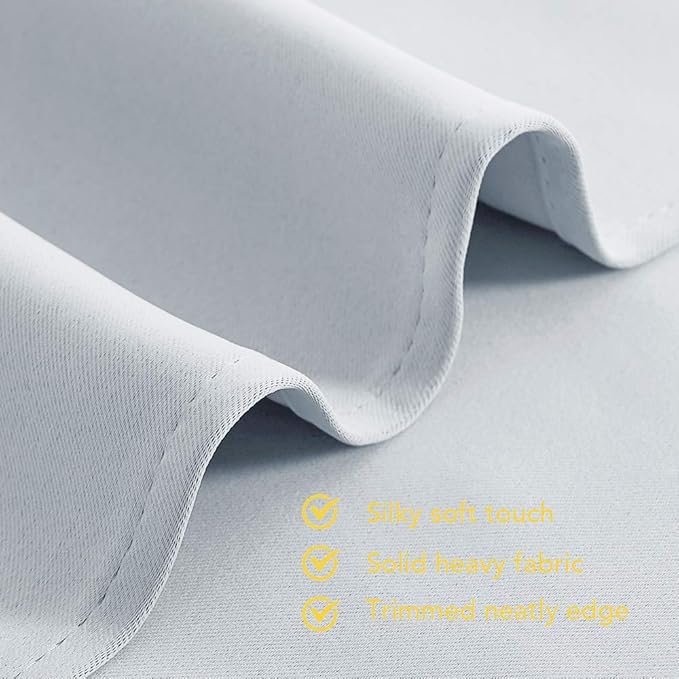 NICETOWN Room Darkening Draperies Curtains Panels, Window Treatment Thermal Insulated Grommet Room Darkening Curtains/Drapes for Bedroom (Greyish White, 2 Panels, 70-inch by 95-inch)