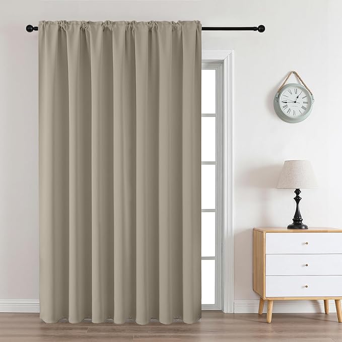 CUCRAF Light Beige Blackout Curtains Customize, Rod Pocket Room Darkening Curtain for Bedroom Living Room, Thermal Insulated Window Drapes 1 Panel (Custom Size, Color)