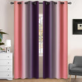 Yakamok Blackout Ombre Dark Pink and Dark Purple Curtains-Gradient Room Darkening Curtain, Grommet Thermal Insulated Light Blocking Window Drapes/Curtains for Living Room Bedroom,52 x 84 Inch,2 Panels