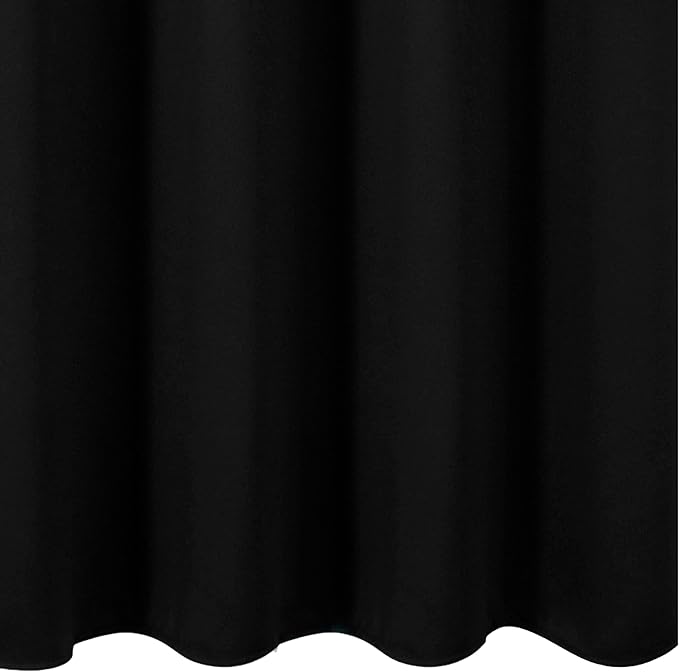 LEMOMO Black Blackout Curtains 66 x 63 Inch Length/Set of 2 Curtain Panels/Thermal Insulated Room Darkening Blackout Curtains for Bedroom