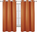 LEMOMO Orange Blackout Curtains 38 x 63 Inch Length/Set of 2 Curtain Panels/Thermal Insulated Room Darkening Blackout Curtains for Bedroom