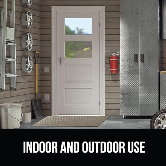 GORILLA GRIP® Ultra Absorbent Front Door Mat Outside Entrance 47x35, Traps Dirt and Moisture, HydroABSORB Indoor Outdoor Doormat Holds Up to 6 Cups Water, Stain and Fade Resistant Welcome Mat Charcoal