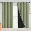 SimpleHome 100% Blackout Curtains for Bedroom,Thermal Insulated Sage Grommet Window Drapes Room Darkening Curtains for Living Room with Black Back,52 x 45 Inch,2 Panels