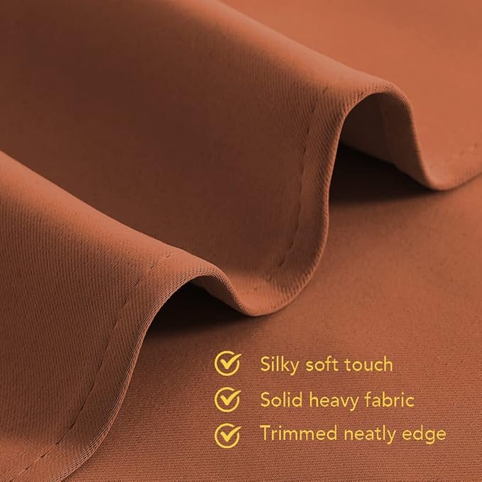 NICETOWN Thermal Insulated Burnt Orange Curtains Blackout Draperies, Window Treatment Solid Grommet Room Darkening Drape Panels for Bedroom (Set of 2, 70 by 54 inches Long)