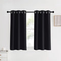 NICETOWN Blackout Bedroom Curtains for Windows 40 inch Long, Black, 2 Panels, 34 in Wide, Solid Thermal Insulated Grommet Light Reducing Black Panels Window Treatment for Kitchen/Cafe