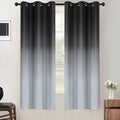 SimpleHome Ombre Room Darkening Curtains for Living Room, Light Blocking Gradient Black to Grey White Thick Thermal Insulated Grommet Window Curtains/Drapes for Bedroom, 2 Panels, 42x63 inches Length