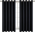 BGment Blackout Curtains - Grommet Thermal Insulated Room Darkening Bedroom and Living Room Curtain, Set of 2 Panels (70 x 63 Inch, Black)