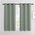 NICETOWN Greyish Green Room Darkening Curtains for Kitchen, Window Treatment Thermal Insulated Solid Grommet Room Darkening Curtains/Drapes for Bedroom (Set of 2, 42 inches Wide by 50 inches Long)