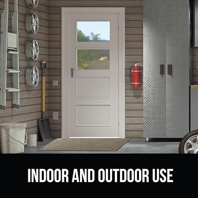 GORILLA GRIP® Ultra Absorbent Front Door Mat Outside Entrance 72x24, Traps Dirt and Moisture, HydroABSORB Indoor Outdoor Doormat Holds Up to 2.75 Cups Water, Stain and Fade Resistant Welcome Mat Beige