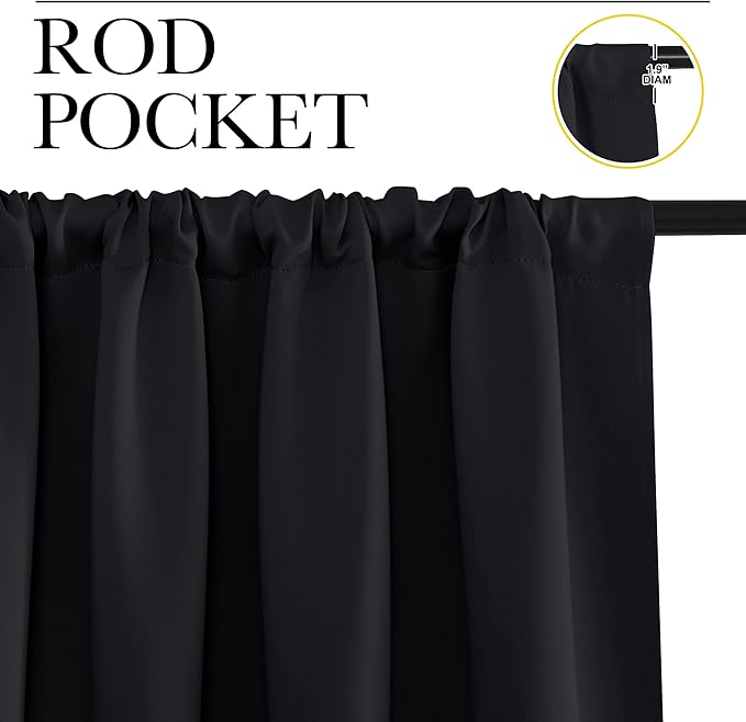 NICETOWN Short Curtains, Black Out RV Bunk Panels for Kitchen - Energy Smart Decoration Thermal Insulating Blackout Drapes/Draperies for Small Window (2 Panels, 29 inches Wide by 30 inches Long)