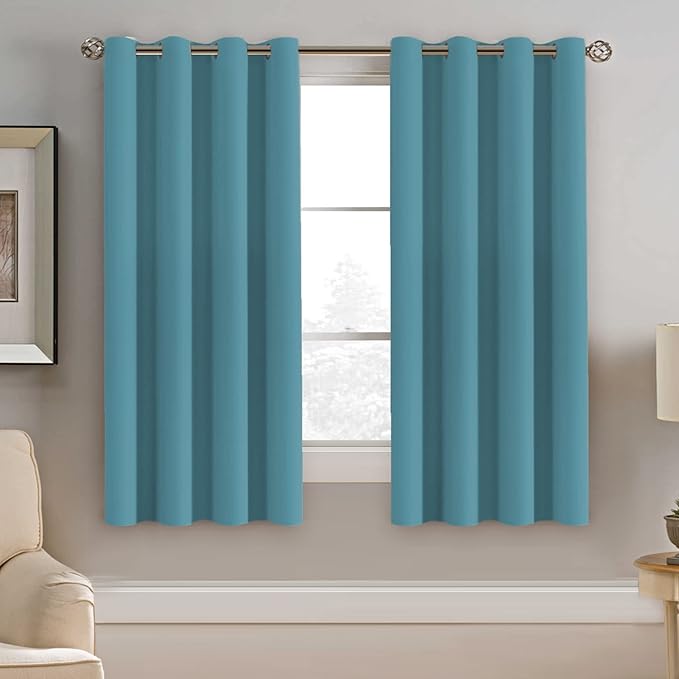 H.VERSAILTEX Blackout Curtain for Living Room Thermal Insulated Window Treatment Curtain Extra Long 63 inch Length Energy Saving Solid Grommet Top Blackout Drape, One Panel, Storm Blue, 52" W x 63" L