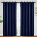 Yakamok Blackout Curtains Room Darkening Thermal Insulated with Grommet Window Curtain for Bedroom/Living Room(62Wx84L, Navy Blue, 2 Panels)