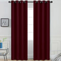 Yakamok Blackout Curtains for Bedroom, Thermal Insulated Blackout Window Curtains with Grommet Top for Living Room- Wine Red- 52W x 84L -2 Panels