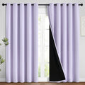 Yakamok 100% Blackout Lined Panels, Room Darkening Thermal Insulated Blackout Curtains for Bedroom, Heat Blocking Drapes for Living Room(62Wx84L, Lilac, 2 Panels)