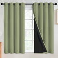 SimpleHome 100% Blackout Curtains for Bedroom,Thermal Insulated Sage Grommet Window Drapes Room Darkening Curtains for Living Room with Black Back,52 x 54 Inch,2 Panels