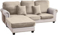 Couch Cover 3-Piece Elastic Velvet Couch Cushion Covers & Chaise Slipcovers for L-Shaped Sofas - Sofa Seat Covers Washable, Soft Protector for Couches (2 Seater + Chaise, Taupe)
