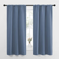 NICETOWN Bedroom Curtains, Home Decoration Solid Thermal Insulated Draperies & Drapes, Blackout Window Curtains for Kitchen (Stone Blue, 2 Panels, 34 in x 63 in (W x L))